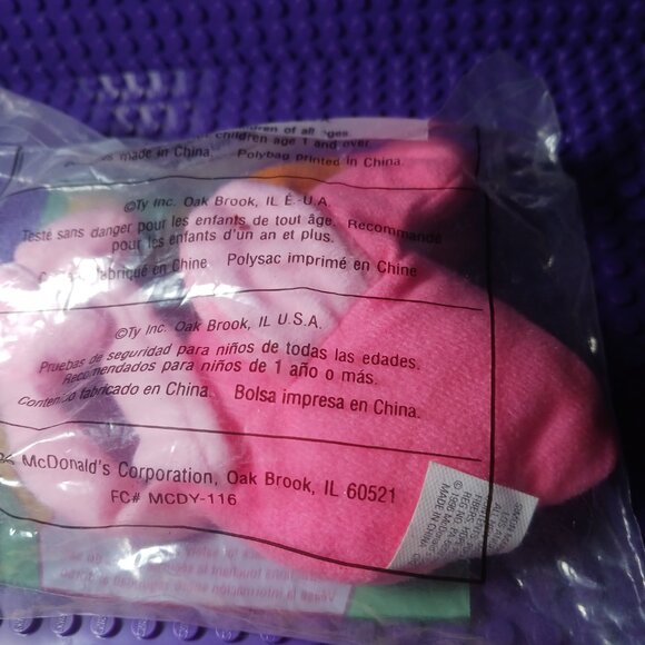 Ty Teenie Beanie Babies “Pinky” The Flamingo 1996 #2 McDonald’s NEW Unopened - Picture 3 of 3